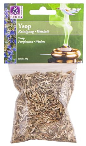 BEEMEN Issopo 20 g – Incenso in legno profumato, erbe aromatiche, fiori per affumicare su colino e carbone, per rilassarsi, pulizia