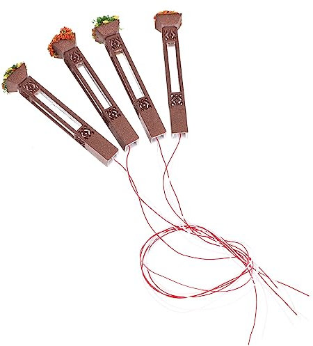 CAXUSD Dorfweglaterne 4 Stück Sandtisch-Architekturmodell Einer Straßenlaterne Mini-Straßenlaterne zum Selbermachen Lampenmodell Funky Ornament Modelle Lampe Miniatur