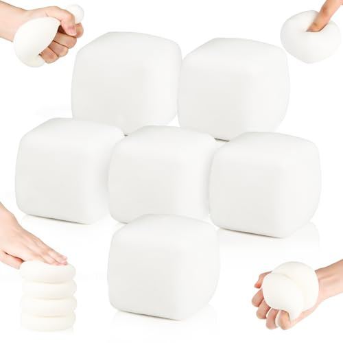 6 Pezzi Palline Antistress Da Impastare, Tofu Bianco Pallina Antistress, Squishy Anti Stress, Cubo Palline Antistress, Antistress Adulti Bambini, Palla Antistress Per Alleviare L'Ansia