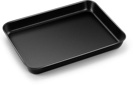 TEAMFAR Mini Ofenblech, Rechteckig Karbonstahl Backblech Kuchenblech, Backform mit Antihaftbeschichtung für Backen Kochen Servieren, Gesund & Robust, Leicht zu Reinigen, 23,6 x 17,8 x 2,5cm