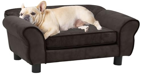 CLALER Hundesofa Braun 72x45x30cm Plüsch Hundecouch Hundebett Haustiersofa hundesofa für kleine Hunde und mittlere Hunde