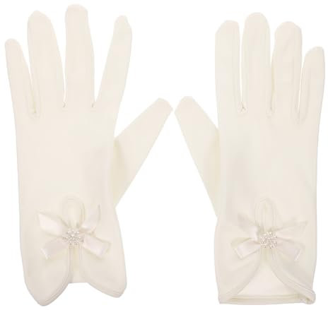 PACKOVE Braut-Hochzeitshandschuhe Handgelenk-Kleiderhandschuhe Kurze Brauthandschuhe Satin-Handschuhe Damen-Bankett-Handschuhe Für Hochzeit Abendessen Party