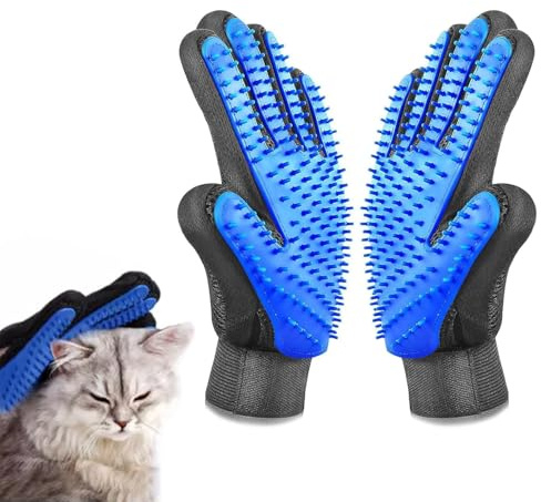 Uskerb 2 Pcs Cat Grooming Glove, Pet Dog Brush Glove, Gentle Deshedding Glove for Long and Short Hair, Comfortable and Effective Grooming Tool