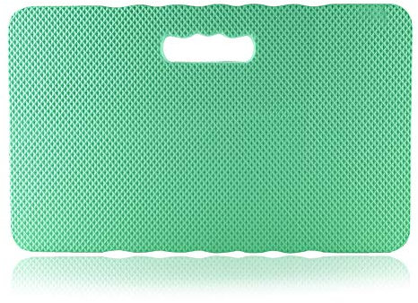 Almohadilla para rodillas de jardín con asa, cojín portátil de espuma EVA gruesa de alta densidad, para trabajo en casa, jardinería, cuidado del bebé, yoga y más, 45 x 28 x 4 cm (verde)
