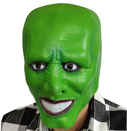 MOHDHAF-Hworks Maske Stanley Kopfbedeckung Latex Gruselige Grüne Maske Cosplay Kostüm Requisiten für Halloween Party
