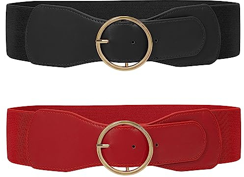 WERFORU Elastischer Taillengürtel für Damen Vintage Breiter Gürtel für Kleid Mode Dehnbarer Cinch Gürtel