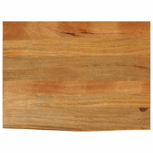 Homgoday Piano del tavolo Live Edge 80 x 60 x 2,5 cm in legno massello, mango per cucina, caffè, tavolo da pranzo, scrivania, piano di lavoro, piano di lavoro per la casa