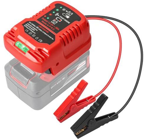 Starthilfebooster für Auto kompatibel mit Einhell 18V Akku Starthilfegerät und Jump Starter tragbare Starthilfe Powerbank für PKW Diesel und Benzinmotoren Notstartgerät mit Lithium Technologie