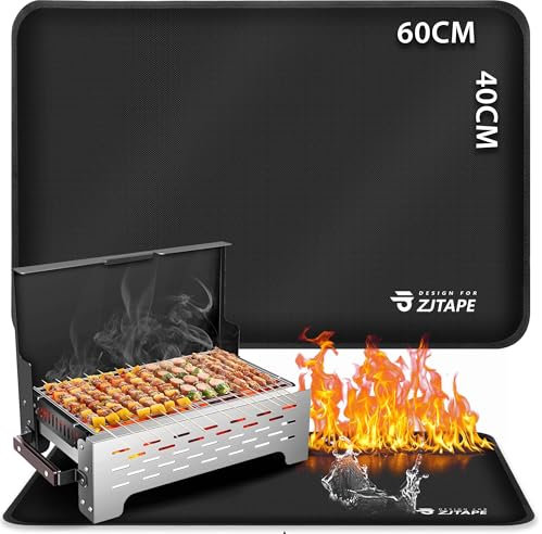 Tappetino Ignifugo Resistente al Calore 60x40 cm - Protezione per Griglia a Gas ed Elettrica, Protegge il Tavolo da Preparazione