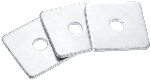 sourcing map 20 rondelle per cuscinetti quadrati M14 x 60 x 5 mm, in acciaio al carbonio, rondelle piatte per fissaggio hardware