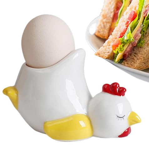 Stand d'oeufs, tasses d'oeufs, Poulet/canard Poquet de tasse d'œufs pochés Adorable céramique, Stand, plateau de décoration animale drôle pour la cuisine