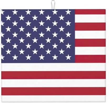 Abtropfmatte mit amerikanischer Flagge, für Küche, Kaffee, Küche, Geschirr, Abtropfmatte für Badezimmer, 40,6 x 45,7 cm