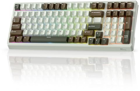 RK ROYAL KLUDGE F99 kabellose mechanische Tastatur, Gasket-Bauweise, QWERTY | 95% 100-Tasten-RGB-Gaming-Tastatur mit Hot-Swap, Tri-Mode BT/2,4G/USB-C, vorgeschmierte Custom-Switches, für PC/Xbox/PS4/PS5
