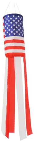 TOYANDONA Drapeau Américain Étoiles Et Rayures Manche à Air USA à Suspendre Décoration Jardin Balcon Blanc Rouge Bleu