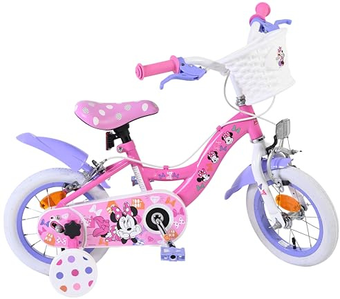 Volare Kinderfahrrad | 3–5 Jahre | Doppelte Handbremse, abnehmbare Stützräder, Pedalreflektoren & Trinkflasche | Verstellbarer Sattel | Geschenk für Mädchen