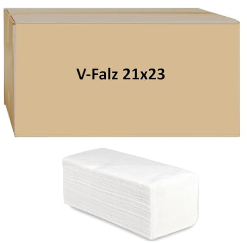 LUCY Hygiene - IDEAL TISSUE - Papierhandtücher V-Falz | 2-lagig, 21x23cm | 4800 Blatt (2 x 2400) | 100% Zellstoff, Hochweiß | sehr saugstark, reißfest |Optimal für V-Falz/ZZ-Falz Handtuchspender