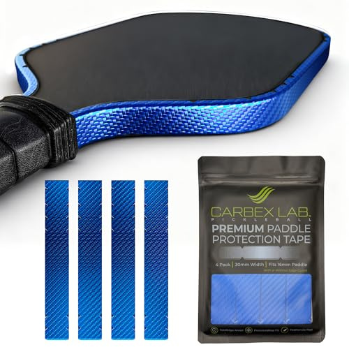 Carbex Lab Pickleball Edge Guard Tape – Carbon Blue – 30mm Width for 16mm Paddle – 4-Pack PU Protection Strips – Wrinkle-Free Edge Guard, Durable Wrap, Court-Safe Accessory