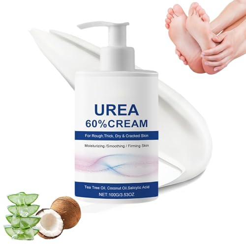Crema Urea 60%, Crema de Urea para Pies,Reparación hidratante,para Pies Secos y Agrietados, Manos,Codos – Fuerza máxima