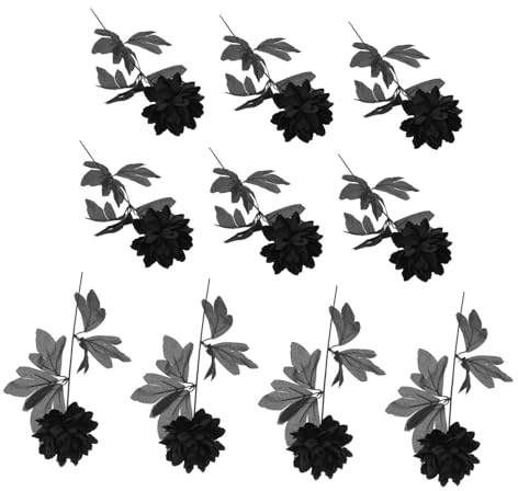 Bouquet de Mariée Fête Halloween Fleurs Artificielles pour Mariage Noir