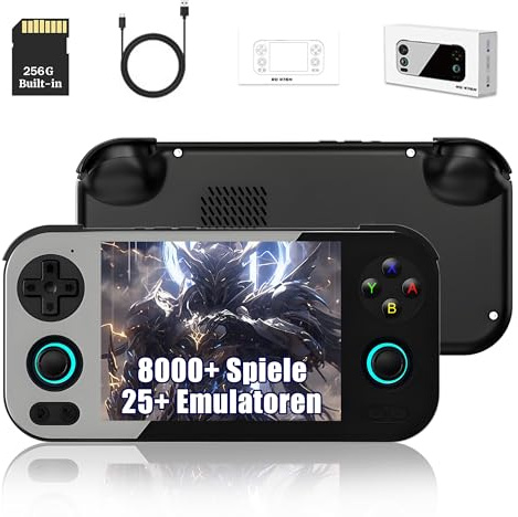 RG476H Retro Handheld Spielkonsole 256GB, Unterstützt KI-Funktion, Android 13 Handheld-Emulator mit 8000+ Spielen 25+ Emulatoren, 4,7 Zoll LTPS In-Cell Bildschirm, WiFi Bluetooth TV Ausgang (Schwarz)