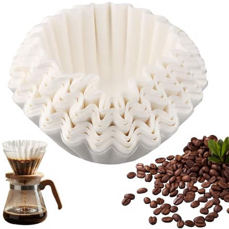 Kaffefilter, korgfilter, pappersfilter, 200 stycken filterpåsar, 80/200 mm, vit, högkvalitativt filter för kaffemaskin