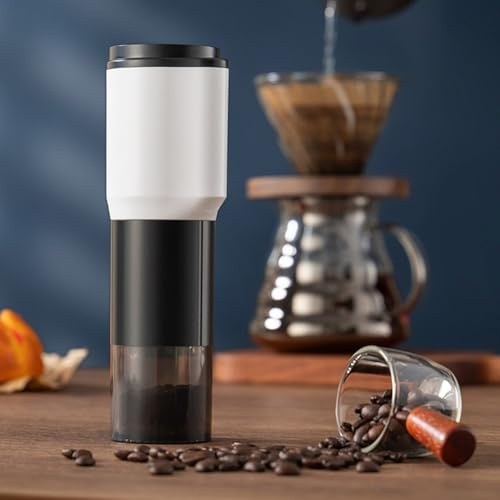 URPIZY Moulin à main à manivelle pour grains de café, mouture réglable, portable et sans électricité, idéal pour les déplacements, le camping et les voyages, en ABS, pour café et épices