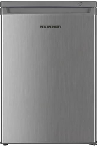 HEINNER Gefrierschrank HFF-HM91SE++, 91 L, Energieklasse E, freistehend, mechanische Steuerung, einstellbarer Thermostat, 4 Gefrierfächer, manuelle Abtauung, wechselbare Tür, Silber