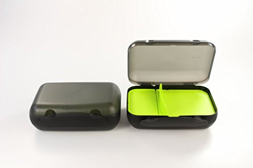 TUPPERWARE To Go Lunch-Box schwarz limette mit Trennung (2) Sandwich P 18192