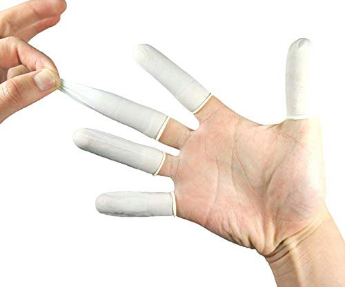 YIQI 200 PCS Fingerschutz Abdeckungen Einweg Latex Fingerlinge Antistatisch Latex Finger Cot Fingerhandschuhe Fingerkuppen Protector Covers Finger Caps