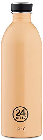 24Bottles Urban - Trinkflasche 1L, Wasserflasche 100% Versiegeltem Deckel, Umweltfreundliche Trinkflasche Edelstahl, Trinkflasche Sport Ultraleichte (Nicht-Thermische), Italian Design, Peach Orange