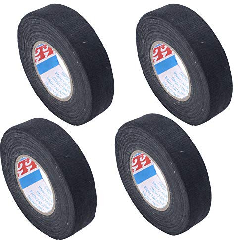 TAKPART 4x KFZ Auto Isolierband Gewebeband Klebeband Kabelbaum Baumwolle 19 mm x 15 m