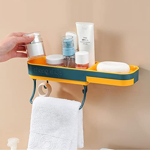 Servitore da doccia senza foratura, mensole da bagno, mensole da parete senza fori, adesivi trasparenti, mensola per bagno, doccia, organizzatore senza viti (stile 2)
