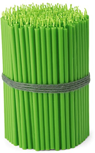 NKlaus Festtagkerzen für Kerzen Paraffinwachs, Grün, 16cm, 250 Stück | rußfrei; tropffrei; Höhe: 160 mm; Gewicht: 1000 G; Durchmesser: 5,5 mm; 16cm; 160 mm; 5mm; 5,5 mm; 0,2mm