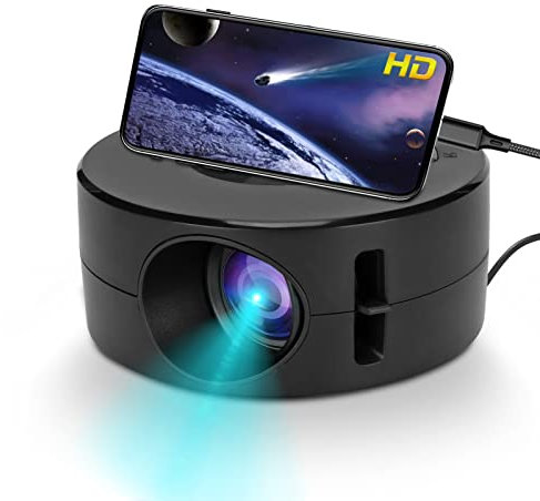 Mini Videoproiettore, Proiettore LED Portatile con Telefono Stesso Schermo per Tablet Smartphone, Proiettore Cinematografico Home Theater per Bambini per Bambini, Supporto