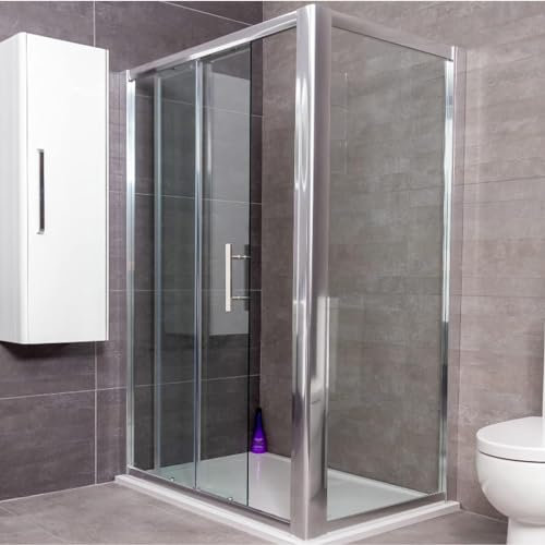Chrome Moxon Sliding Shower Door | 1700mm | 8mm Easy Clean Alcove Shower Cubicle
