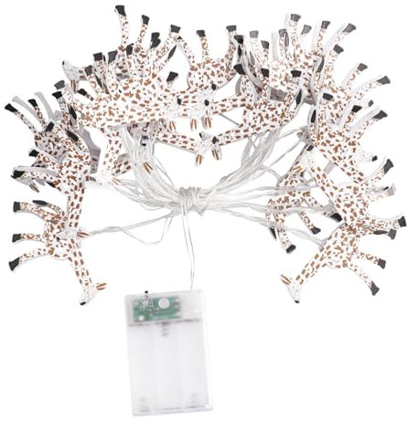 FONDOTIN LED Giraffen Lichterkette aus Eisen Batteriebetrieben Bunte LED Dekoration für Innenraum Festtagsbeleuchtung Flexible 3 Meter
