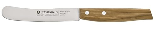 Zassenhaus Tafelmesser, Klingenlänge 11,5 cm, Griff aus Olivenholz, Made in Solingen