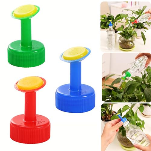 3 Stück Flasche Top Bewässerung Kunststoff Pflanze Gießaufsatz für Flaschen Bewässern Spike Sprinkler Geeignet für 300 ml bis 3 Liter Trinkflaschen Samen Sämling