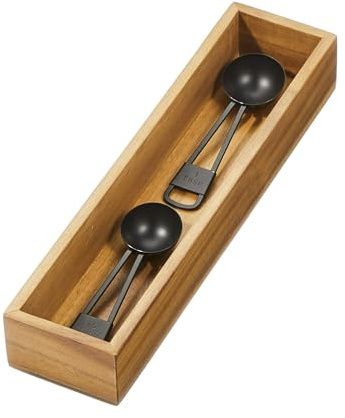iDesign Small Acacia Wood Drawer Organizer – Kitchen Drawer Organizer and Storage – Natural | Storage for Bathroom and Desk Drawers