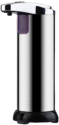 Montesy Distributeur automatique de savon liquide à piles avec 3 volumes réglables de 250 ml, acier inoxydable argenté, capteurs, étanche, pour maison, hôtel, école, bureau