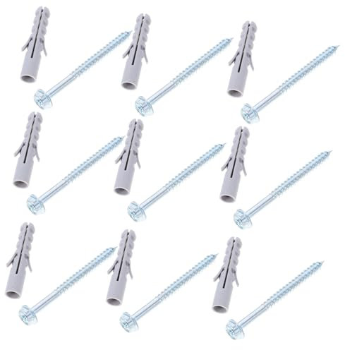 iplusmile 10juegos Tornillos Para Montaje Tv Anclajes y Pernos De Alta Resistencia Para Soporte De Pared Anclajes Para Montaje De Tv o Ladrillo Tornillos Para Soporte De