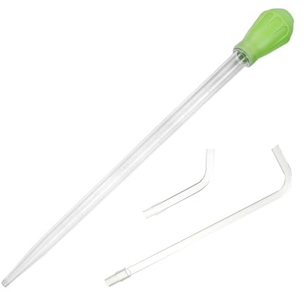 50ml Manual Coral Fish Feeder/Water Changer/Waste Remover with 2pcs Extension Pipes, Fecsam 17.7inch Aquarium Clean Tool for Fish Tank Cleaning, Aquatic Pipette Dropper, Gravel Cleaner Siphon
