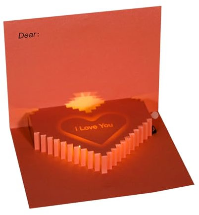 Valentinstagskarte, romantische Liebesgrußkarte, Urlaubsgrußkarte, Aufzeichnung Liebeskarte, faltbare Valentinstagskarte, einzigartige Valentinstagskarte, Liebesbriefpapierkarte für Urlaub