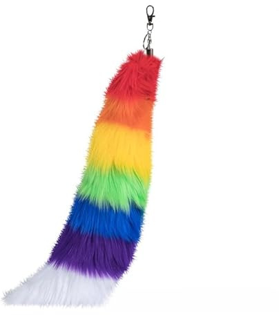 Nocyclonic Fox tail Fell Schwanz Keychain Extra Tierschwanz Anhänger etwa 40cmGroß Schlüsselring Tasche Zusätze Auto Schlüsselketten Anhänger Weich Flaumig Dicht Dekoration