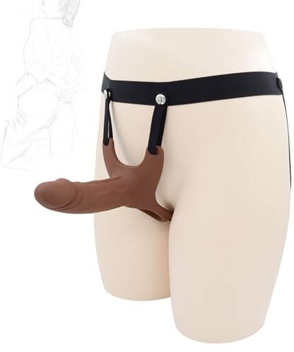 ZYHNYTAO Agrandisseur de manchon de pénis creux Strapon Gode ceinture Gode ceinture Agrandisseur de pénis réglable Masturbateur Sex Toy pour hommes femmes