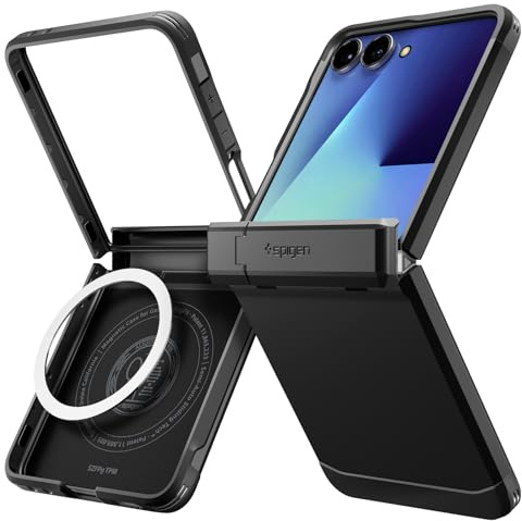 Spigen Tough Armor Pro MagFit Case for Samsung Galaxy Z Flip 7, Compatible with MagSafe Accessories - Black