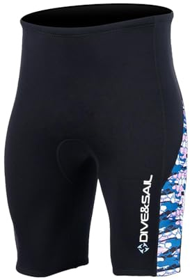 Lynqeeh Dam våtdräktsbyxor neoprenshorts 2 mm termiska badleggings med justerbar dragsko i midjan för surfning, dykning kajakpaddling (XL)