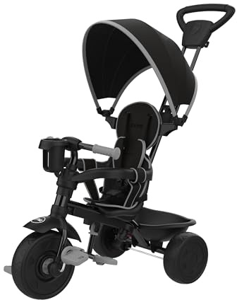 TP Toys Zoomee 4 in 1 Deluxe Trike, Grey Storm, Adjustable and Evolving Ride for Ages 10-36 Months, Parental Control, Safety Features, UV Sun Canopy, Padded Seat, 50kg Max Weight