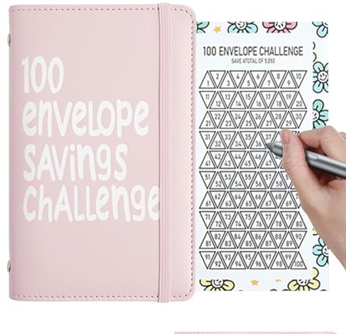 100 Envelopes Money Saving Challenge - Money Saving Book - Cash Folder Organizer for Income Tracking Budgeting Management Low Buy Urgency Fund Family
