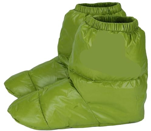 Dunstövlar varma tofflor inomhus fotvärmare dam herr nylon varm bootie toffel vattentäta stövlar för camping för camping (grön, M)